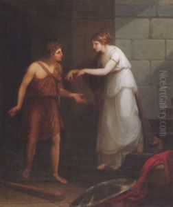 Ariadne Uberreicht Theseus Am Eingang Des Labyrinths Den Wollknauel by Angelika Kauffmann