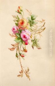 Kleines Rosengebinde. by Baudry Paul