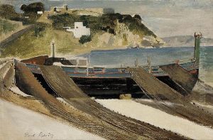 Bateaux De Peche Sur La Plage Dans La Baie De Naples by Baudry Paul