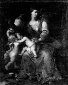 Madonna Mit Jesuskind Und Spielenden Putten by Angelika Kauffmann