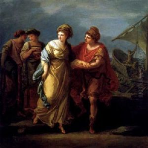 Paris Und Helena Fliehen Vom Hof Des Menelaos by Angelika Kauffmann