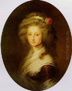 Portrait De Femme A La Rose Dans Les Cheveux