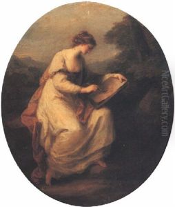 A Lady Sketching by Angelika Kauffmann