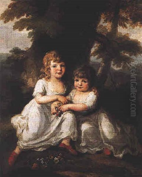 Portrait D'henry Kuhff Et Son Frere, Fils De L'avocat D'angelica Kauffman A Bale - view 1