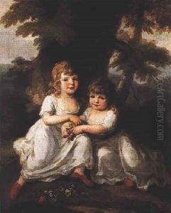 Portrait D'henry Kuhff Et Son Frere, Fils De L'avocat D'angelica Kauffman A Bale