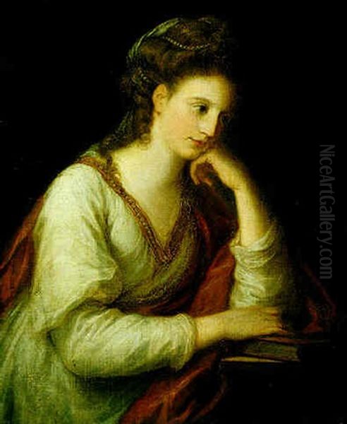 Portrait Of Gertrude Fitzgerald With Her Arm Resting On A Book - view 1