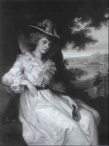 Portrait Of Lady Elizabeth Christian Hervey, Wife Of The    5th Duke Of Devonshire, Seated Three-quarter Length, In A
