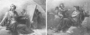 An Allegory Of Painting [and] An Allegory Of Music by Angelika Kauffmann