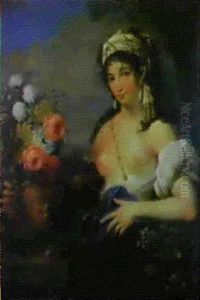 Portrait De Jeune Femme En Flore Portrait De Jeune Femme En Flore