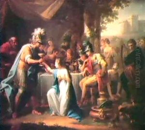 Vortigers, King Of Britain, Enamoured With Rowena, At The   Banquet Of Hengist, The Saxon General