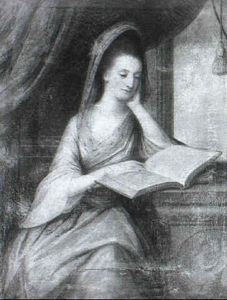Portrait Of Lady, Wearing A Blue Dress, Reading An Atlas,   Seated Three-quarter Length by Angelika Kauffmann