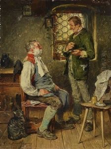 At The Barbers by Hugo Kauffmann