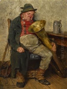 Muder Musikant Mit Tuba by Hugo Kauffmann