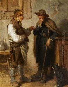 Two Peasants Conversing by Hugo Kauffmann