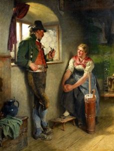 Tiroler Bauer Mit Sennerin by Hugo Kauffmann