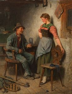 Holzknecht Und Madel In Der Stube
