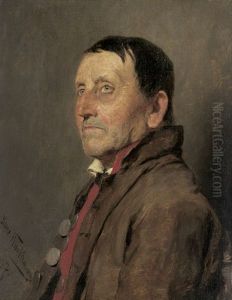 Portrat Eines Tiroler Bergbauern In Sonntagstracht by Hugo Kauffmann