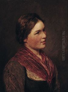 Junge Frau In Landlicher Tracht (+ Mann In Landlicher Tracht; Pair) by Hugo Kauffmann