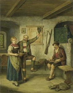 Interieur Mit Musikspieler by Hugo Kauffmann