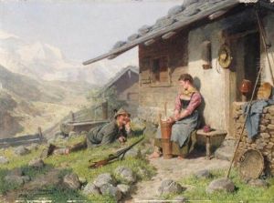 Vor Der Almhutte