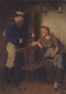 Madel Mit Postillion by Hugo Kauffmann