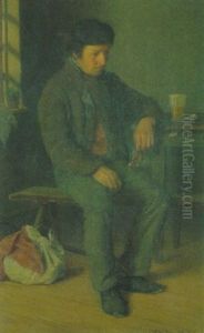 Sitzender Handwerksbursche by Hugo Kauffmann