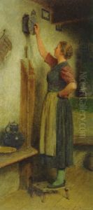 Madel, Uhr Stellend by Hugo Kauffmann