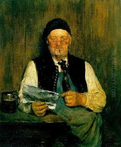 Lesender Mann Mit Pfeife