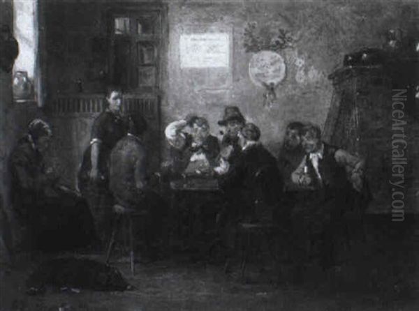 Kartenspieler Im Wirtshaus Am Stammtisch - view 1