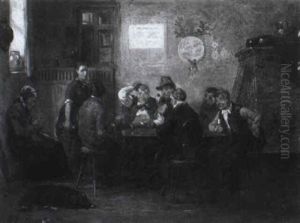 Kartenspieler Im Wirtshaus Am Stammtisch by Hugo Kauffmann