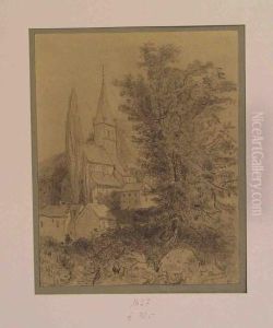 Bewaldete Dorflandschaft by Ferdinand Bauer