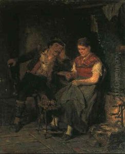 Besuch Bei Der Sennerin by Hugo Kauffmann