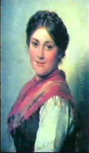 Brustbild Einer Jungen Frau Im Dirndl