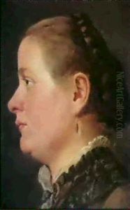Kofportrat Einer Jungen Frau Im Profil by Hugo Kauffmann