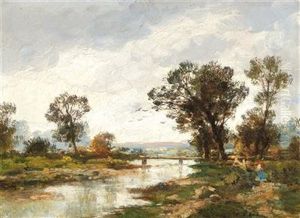 Clouds Over A River Landscape
