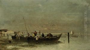 Fischerboote Am Ufer by Adolf Kaufmann