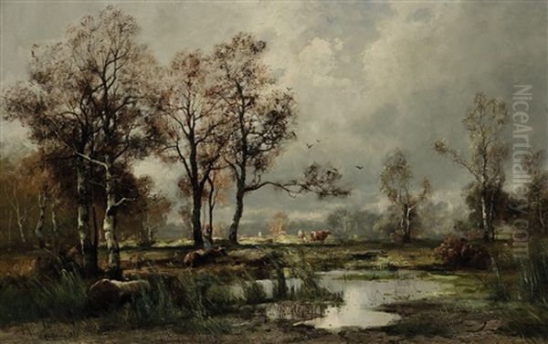 Herbstlandschaft Mit Kuhen - view 1