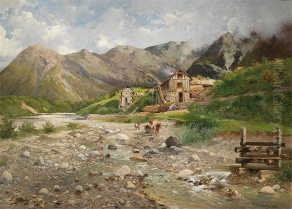 Mill By A Mountain River - view 1