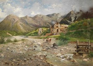 Mill By A Mountain River