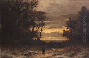 Woman Walking On The Path by Adolf Kaufmann