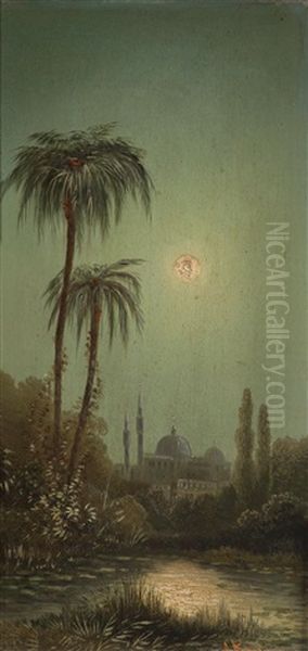 Abendlandschaft Dolm Bace Bei Konstantinopel - view 1