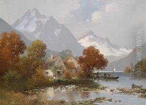 Sommer Am Gebirgssee