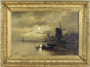 Nordlandische Kuste Im Vollmondlicht by Adolf Kaufmann