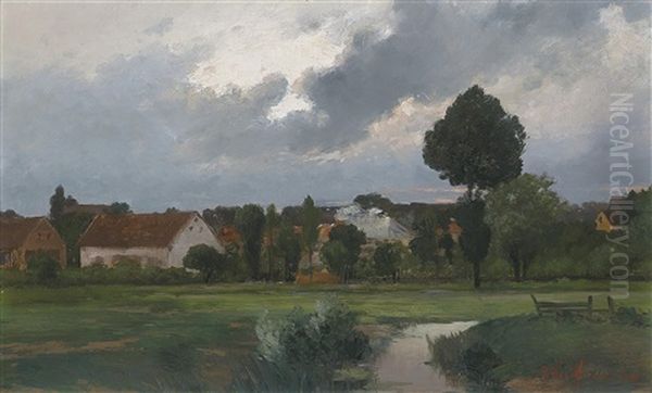 Fluslandschaft Mit Hausern - view 1