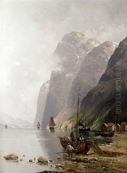 Fishermen At The Fjord - view 1