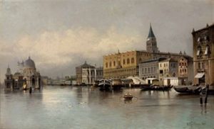 Dogenpalast Und S. Maria Della Salute (+ Canale Grande Mit S. Maria Della Salute; Pair) by Adolf Kaufmann