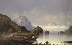 Fjordlandschaft Mit Fischer by Adolf Kaufmann