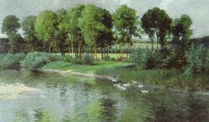 Grose Landschaft Mit Figurlicher Staffage by Adolf Kaufmann
