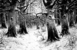 Holzsammlerin In Winterlandschaft Holzsammlerin In Winterlandschaft