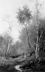 Junges Paar Im Birkenwald by Adolf Kaufmann